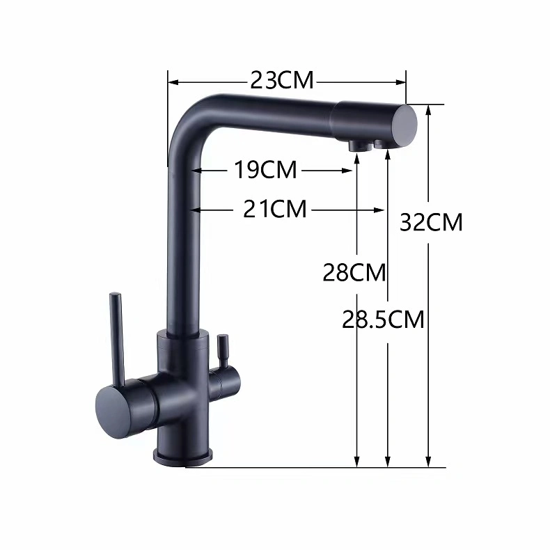 360 Degree Rotation Brass Drinking Filtered Water Kitchen Faucet Bend&Double Right Angle Faucet for Kitchen Sink Water